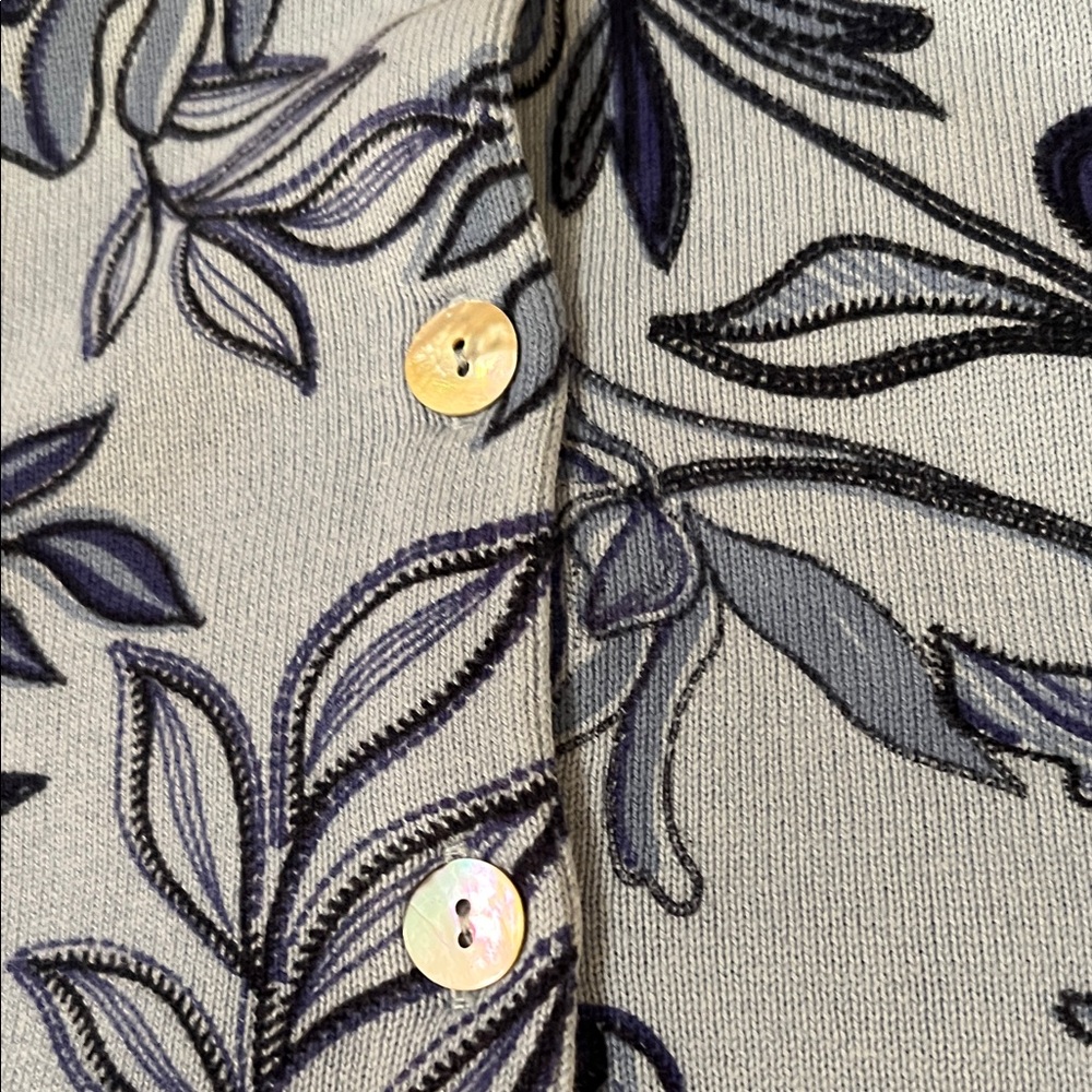 Appleseed's Blue and Navy Floral Knit Cardigan - Picture 5 of 6